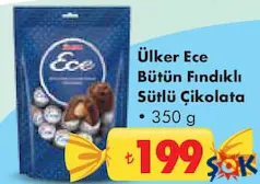 ÜLKER ECE BÜTÜN FINDIKLI SÜTLÜ ÇİKOLATA 350 G - BAYRAM ŞEKERİ/ÇİKOLATASI